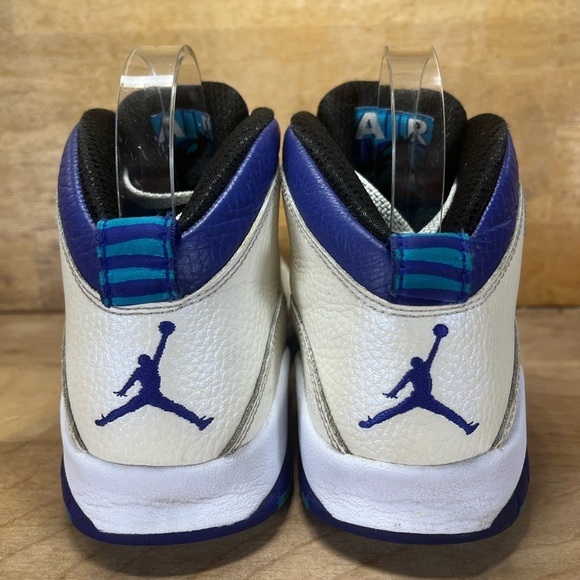 Air Jordan 10 Retro Charlotte Hornets Womens Size 6 (4.5Y) Shoes White Blue - Picture 4 of 8